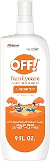 OFF! Family Care Insect & Mosquito Repellent Spritz, Bug Spray Containing 7% DEET, Unscented Repellent with Aloe Vera Protects Against Mosquitoes, 9 Oz