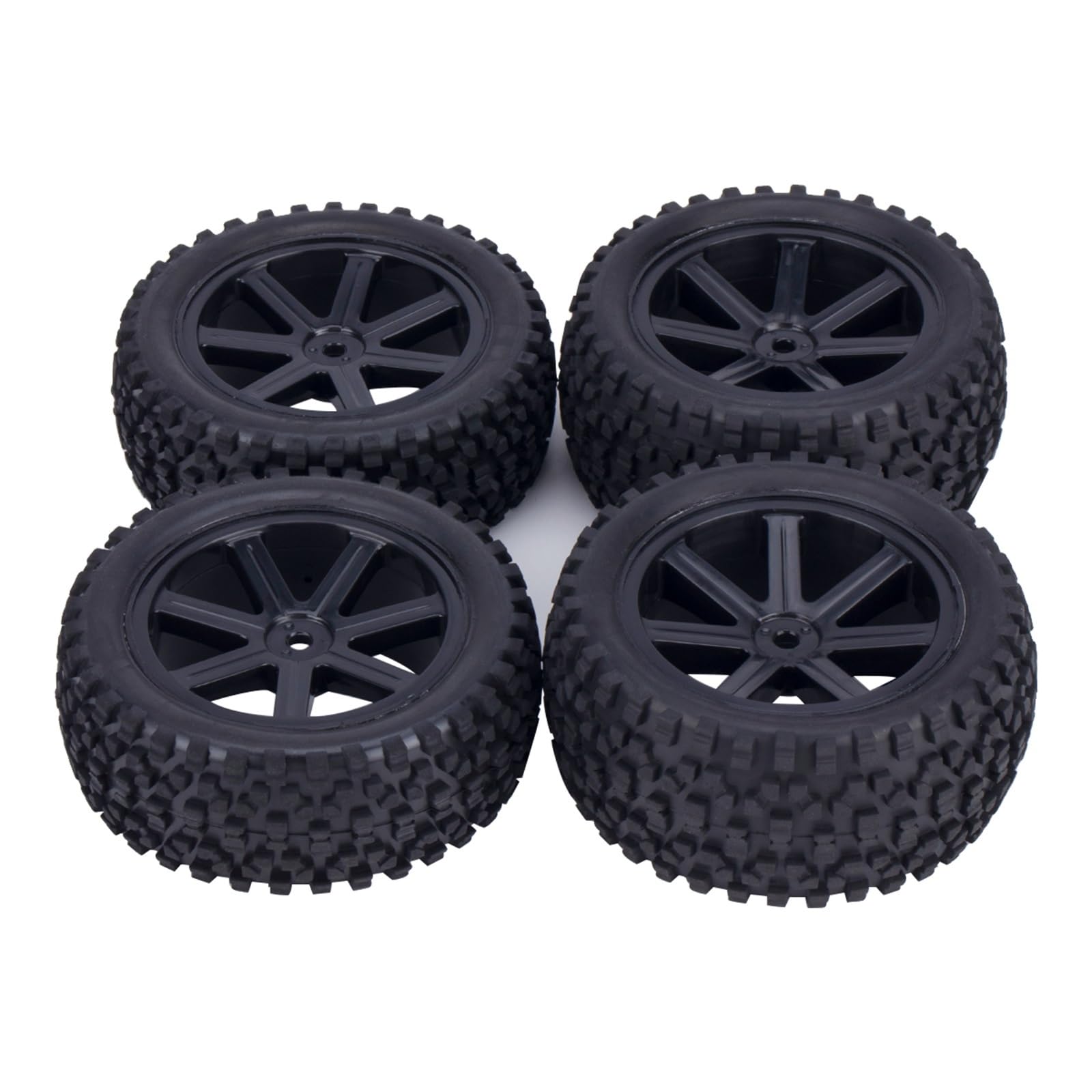 Juego NeumáTicos Ruedas RC para Wltoys para Redcat para HPI para HSP para Tamiya Juego Ruedas Neumáticos Delanteros Traseros 4 Piezas Bujes Hexagonales 12Mm Piezas Mejora para Buggy RC 1/10