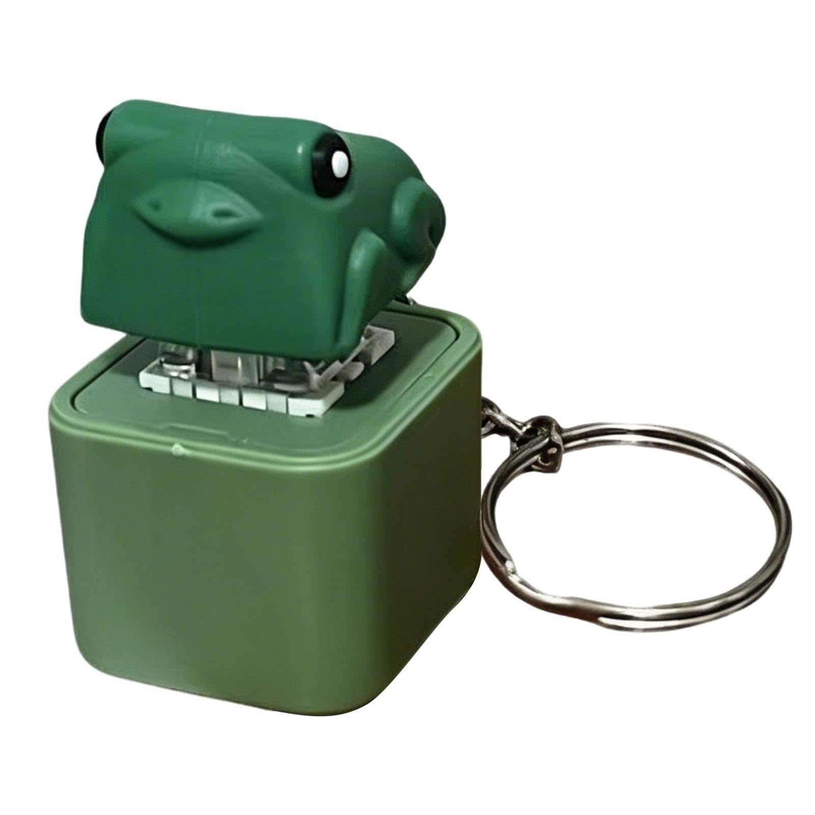 Fidget Keychain - Frog Shape Stress Relief Gadget, Button Fidget Toy for Women, Men, Kids Adults, Indoor Outdoor Traveling School Leisure Shopping Office Use, Anti Stress Toy