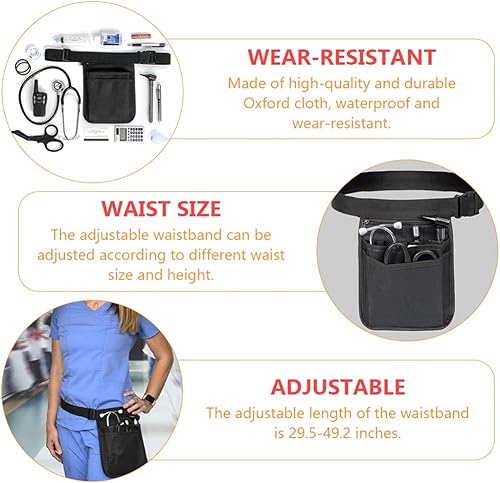 Miniatura 9 de Bolsa de cintura para herramientas de jardín, bolsa de enfermera, bolsillo con cremallera, tela Oxford para jardinería