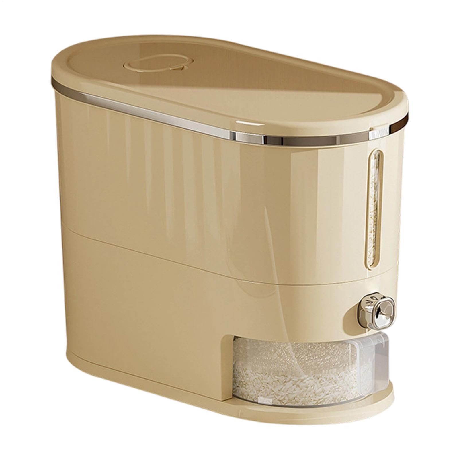 Contenitore Portariso Ermetico 5 kg con Coperchio e Finestra Trasparente | Contenitore Dispenser Riso e Conservazione degli Alimenti Per Cucina Dispensa Appartamento Ristorante Camper Zucchero Far