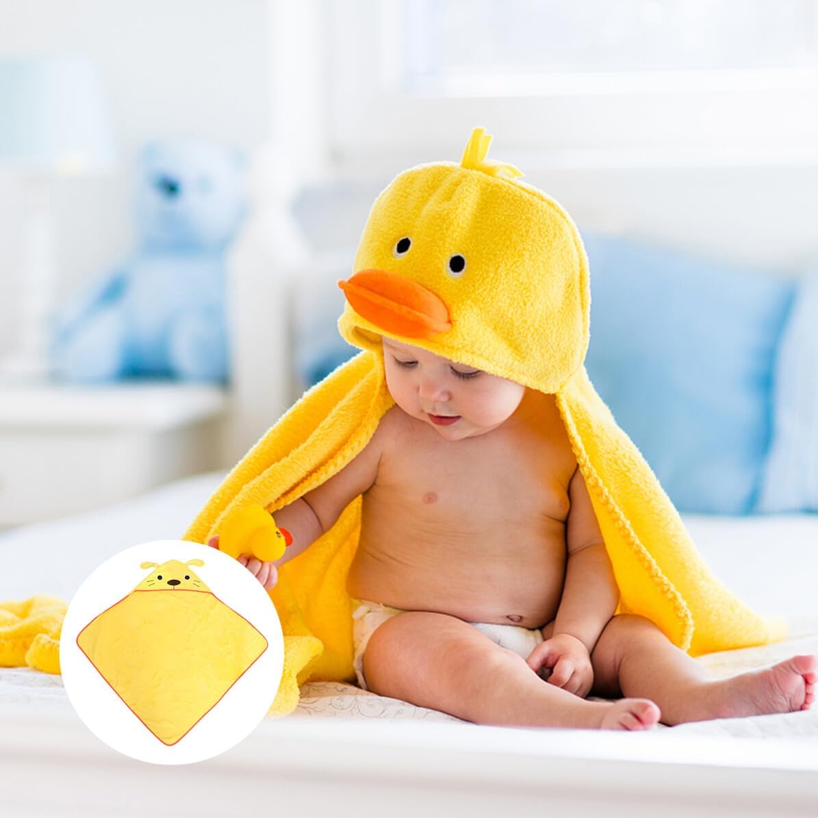 DOITOOL Soft Breathable Bath Towel with Animal Hooded Design Quick-Drying Bathrobe for Boys and Skin-Friendly Cartoon Swimming Wrap Random Color Random Color