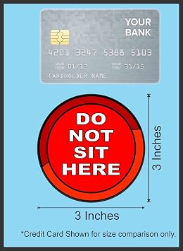 StickerTalk Red Do Not Sit Here Vinyl Stickers, 1 Sheet of 2 Stickers, 3 inches by 3 inches Each