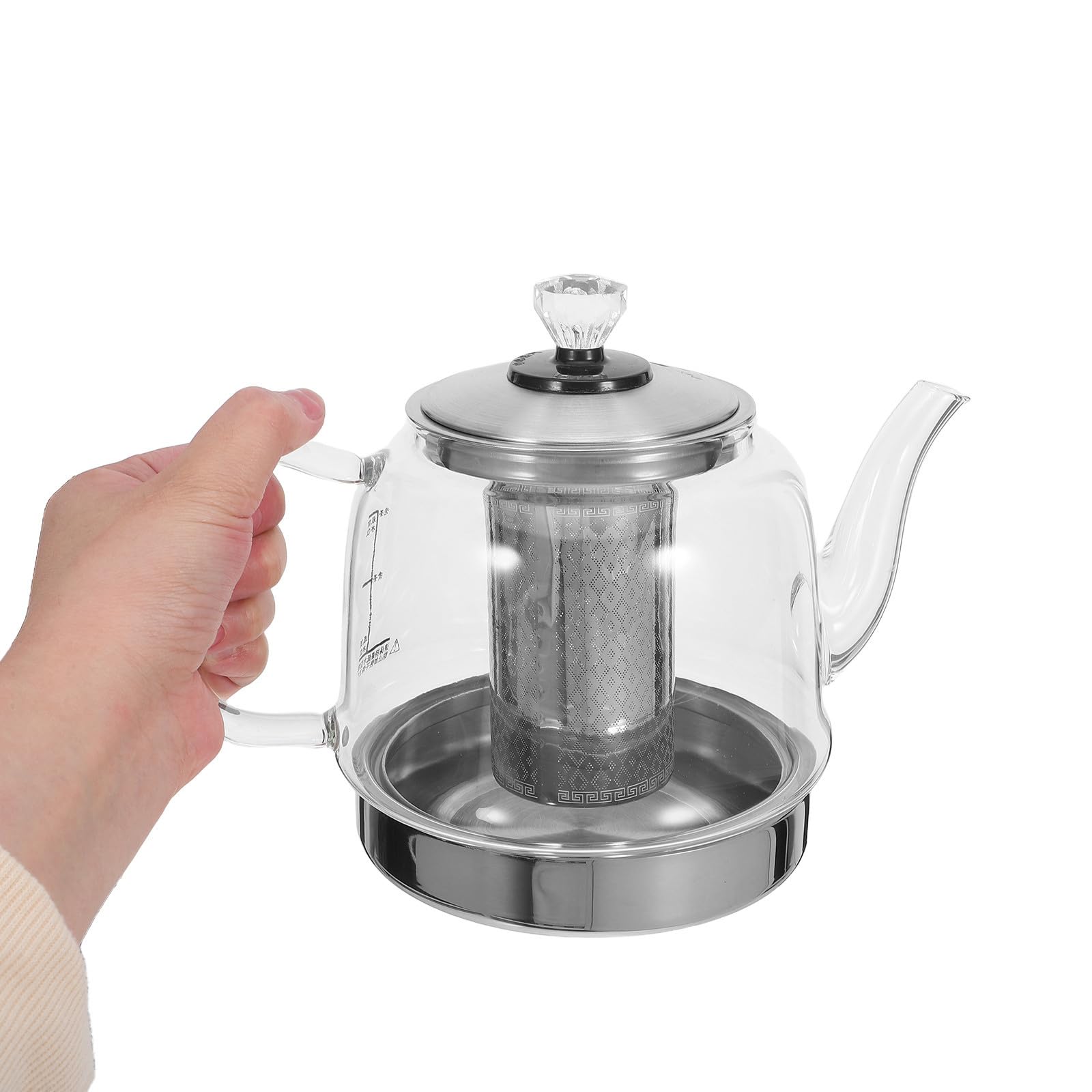 Théière en Verre 1, 4 L en Borosilicate avec Filtre Inox Intégré