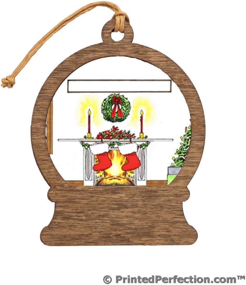 PrintedPerfection.com Personalized Christmas Stocking - 2 Wooden Snow Globe Shaped Christmas Ornament