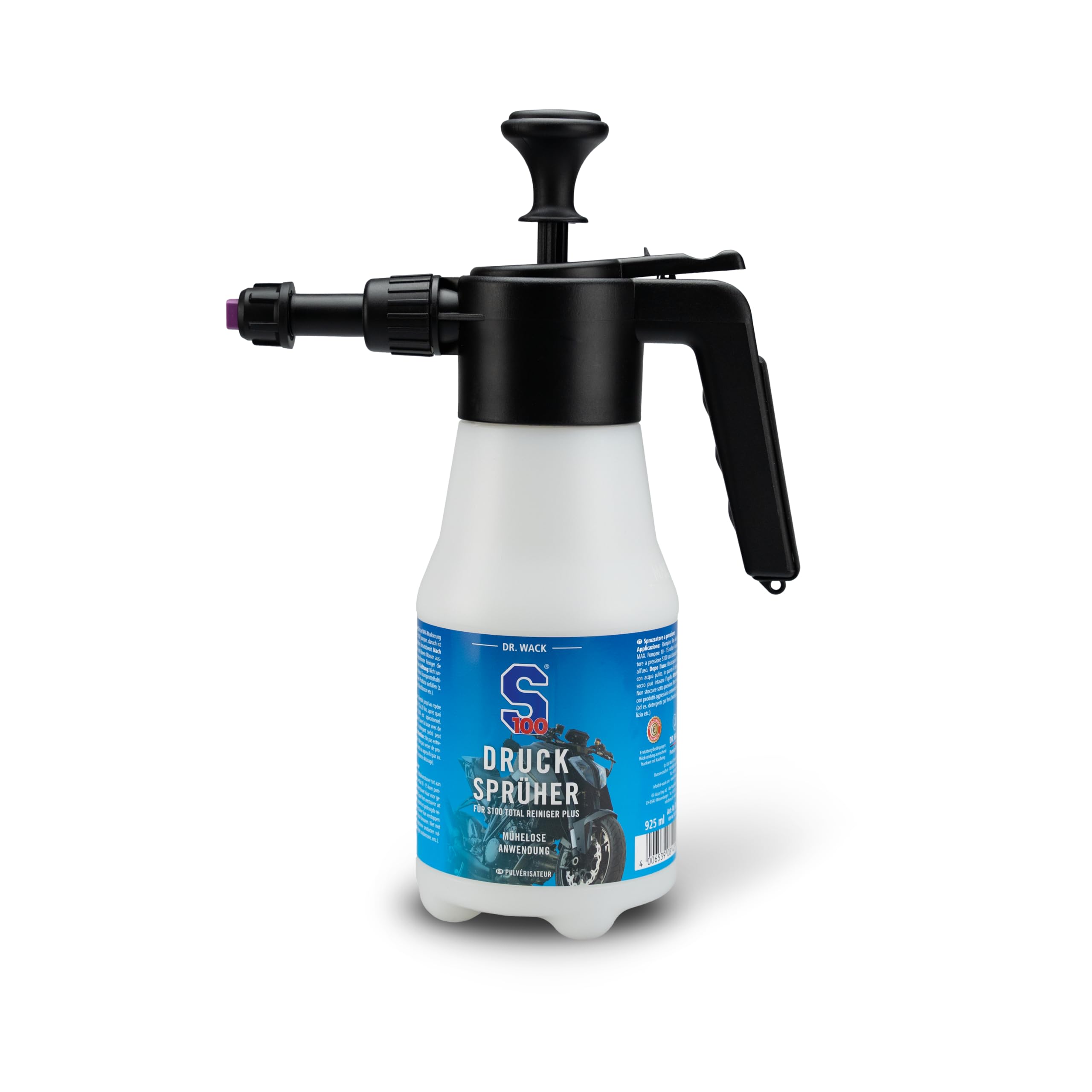 Dr. Wack White - S100 Pressure Sprayer (Empty) 925 Ml I Spray Bottle For Motorcycle Cleaner I Pressure Spray Bottle Motorcycle Cleaning I Made In Germany