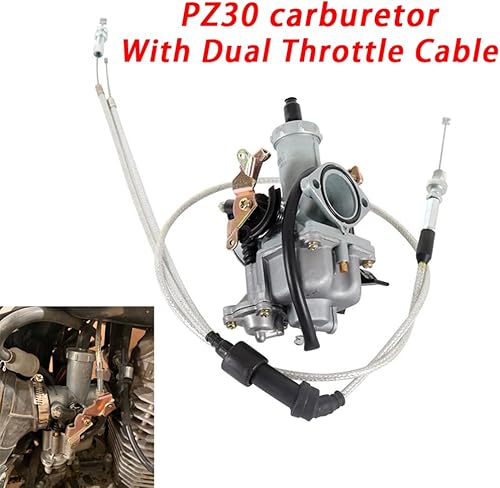 Miniatura 6 de Carburador PZ30 de 1.181 in para motocicleta VM26 de 1.181 in Carb con doble cable acelerador bomba aceleradora Racing 200cc 250cc para Keihin ABM