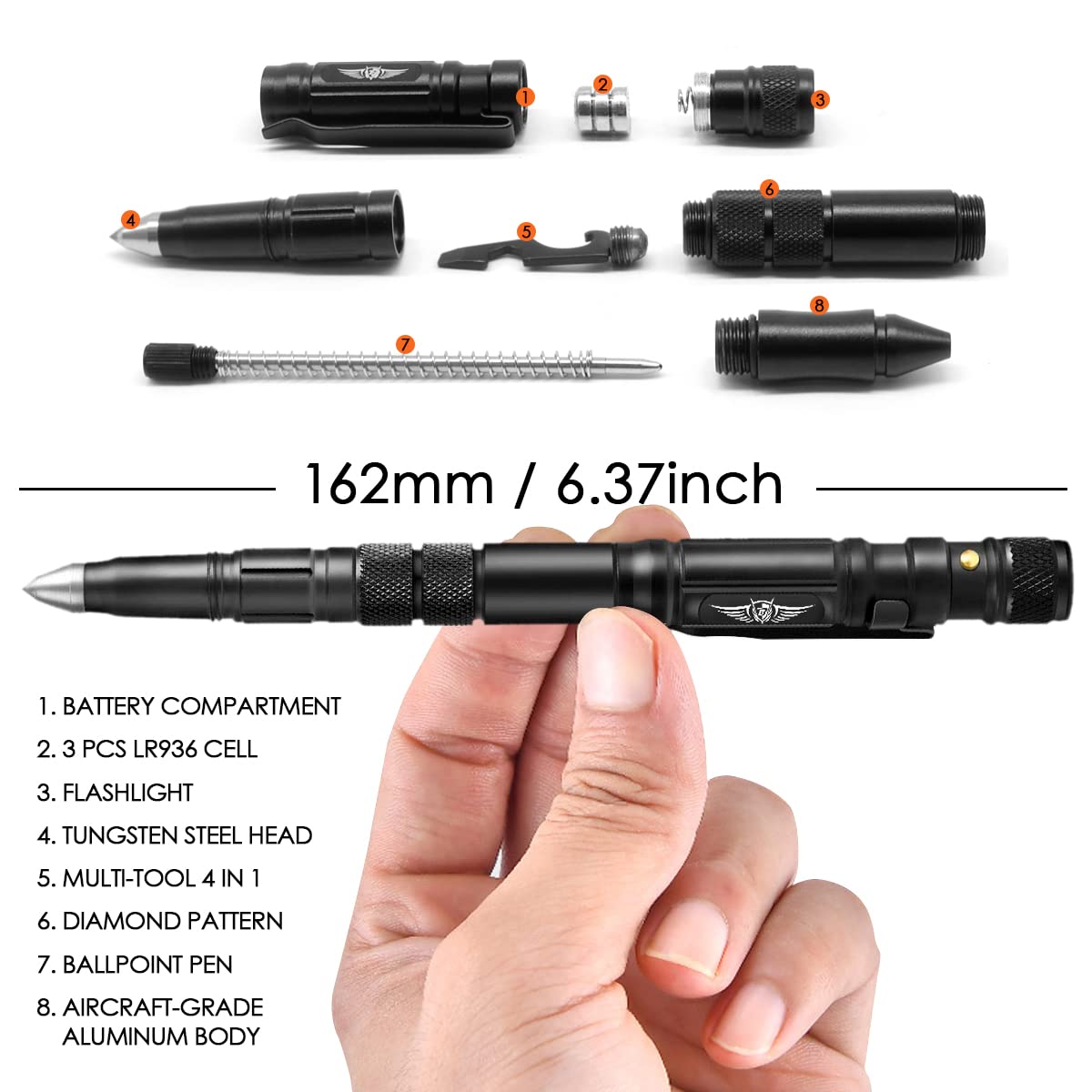 BIIB Idee Regalo Uomo, Idee Regalo Uomo Compleanno, Multiuso Penna con Torcia Elettrica Gadget Utili, Regalo Anniversario per Lui, Regali per Papà, Regali Natale Originali Regali Secret Santa