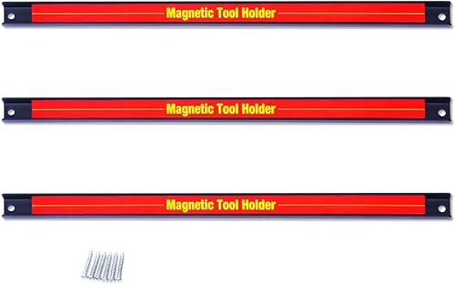 Goplus 3 soportes magnéticos para herramientas de 18 pulgadas estante magnético de barra de herramientas de alta resistencia organizador de metal