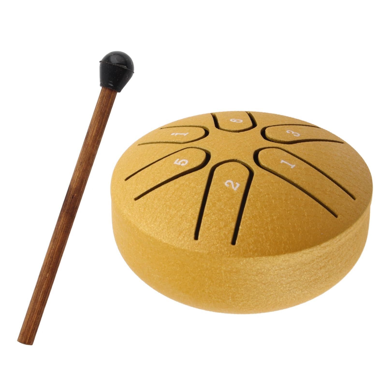 Handpan Bęben Bęben Językowy ze Stali Węglowej Mini 6 Uwaga Bezproblemowy Bęben Instrument Perkusyjny z Podudzie dla Początkujących (Złoto)