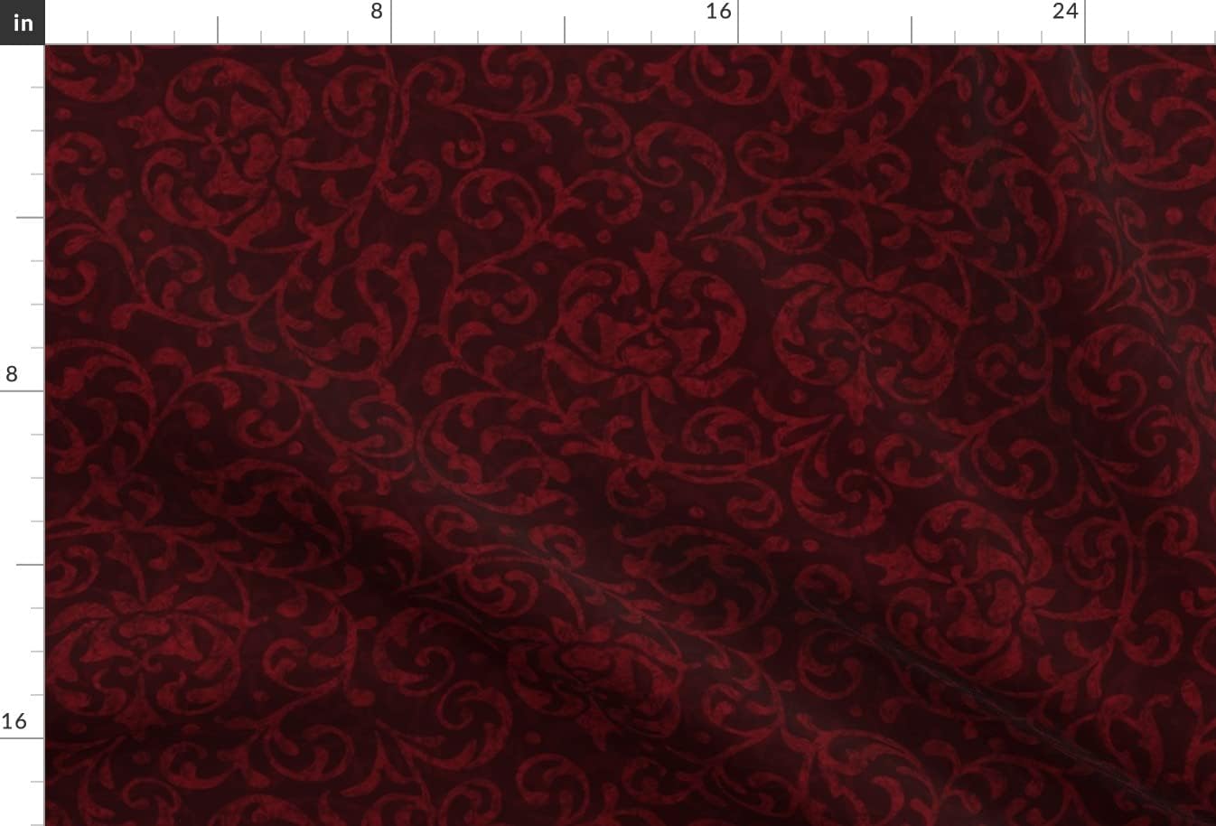 Spoonflower Fabric - Dark Victorian Elegant Burgundy Pre-Raphaelite Gothic Dark Red Printed on Upholstery Velvet Fabric Fat Quarter - Upholstery Home Decor Bottomweight Apparel