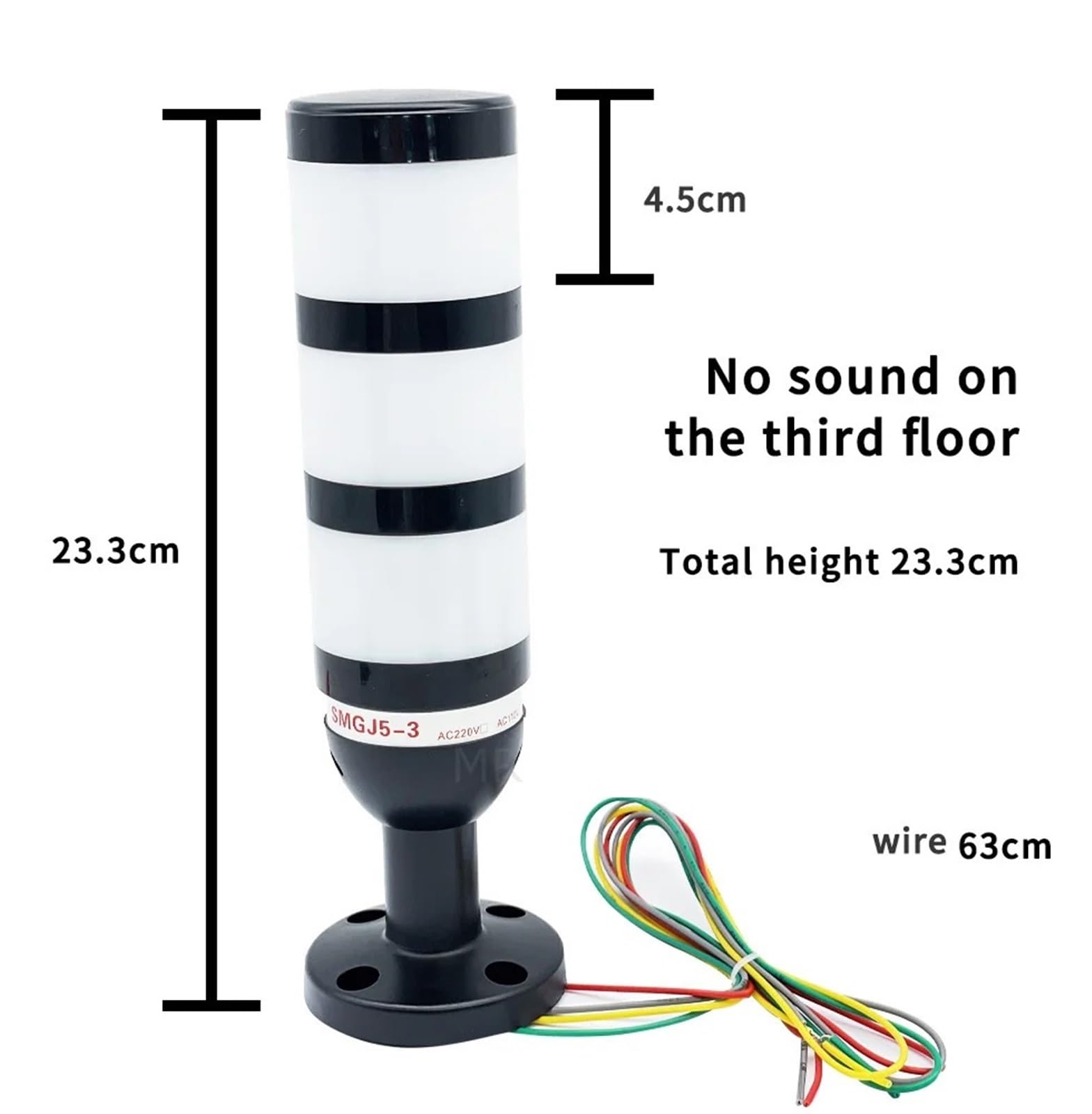 1 x 3 warstwy SMGJ5 Alarm Światła 12 V 220 V Wielofunkcyjna wieża Białe Światło Miękkie Światło LED Sprzęt mechaniczny (Wit Sound,AC110V with Sound)