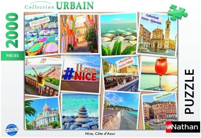 Nathan 12001613 2000-Piece Jigsaw Puzzle Nice, Côte d'Azur for Adults and Children from 14 Years Old and Above