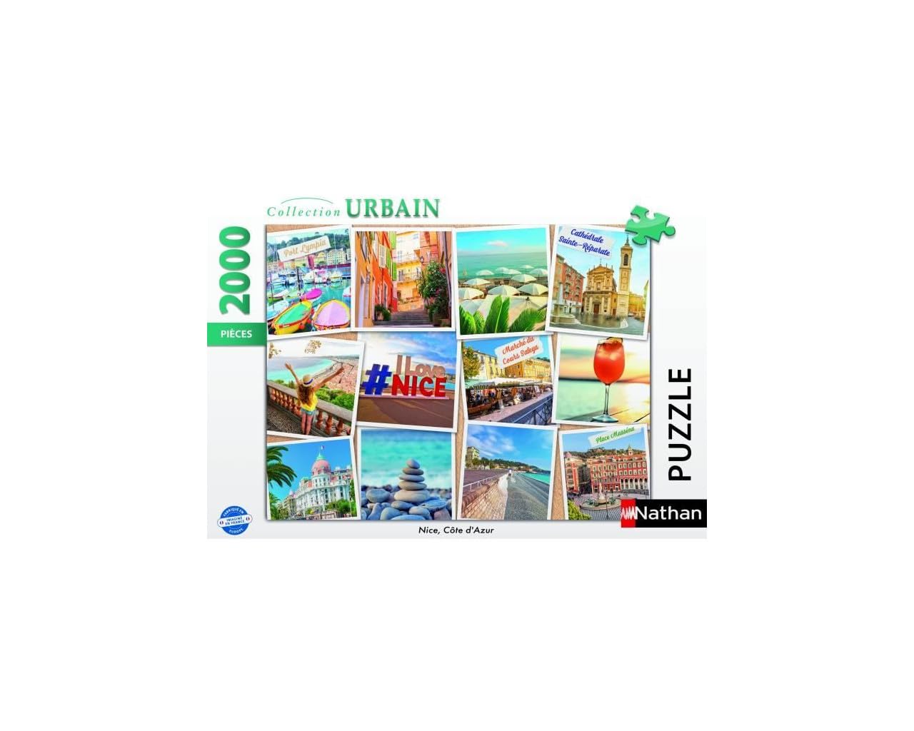 Nathan - Puzzle 2000 elementów - Nice, Riwiera Francuska - Dorośli i dzieci od 14 lat - Puzzle najwyższej jakości - Kolekcja miejska - Francja - 12001613