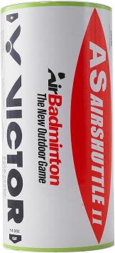 VICTOR Badminton Air Shuttle Badminton Shuttlecock Shuttle AS Airshuttle II Outdoor-Only Ball Red 1/4 Dozen