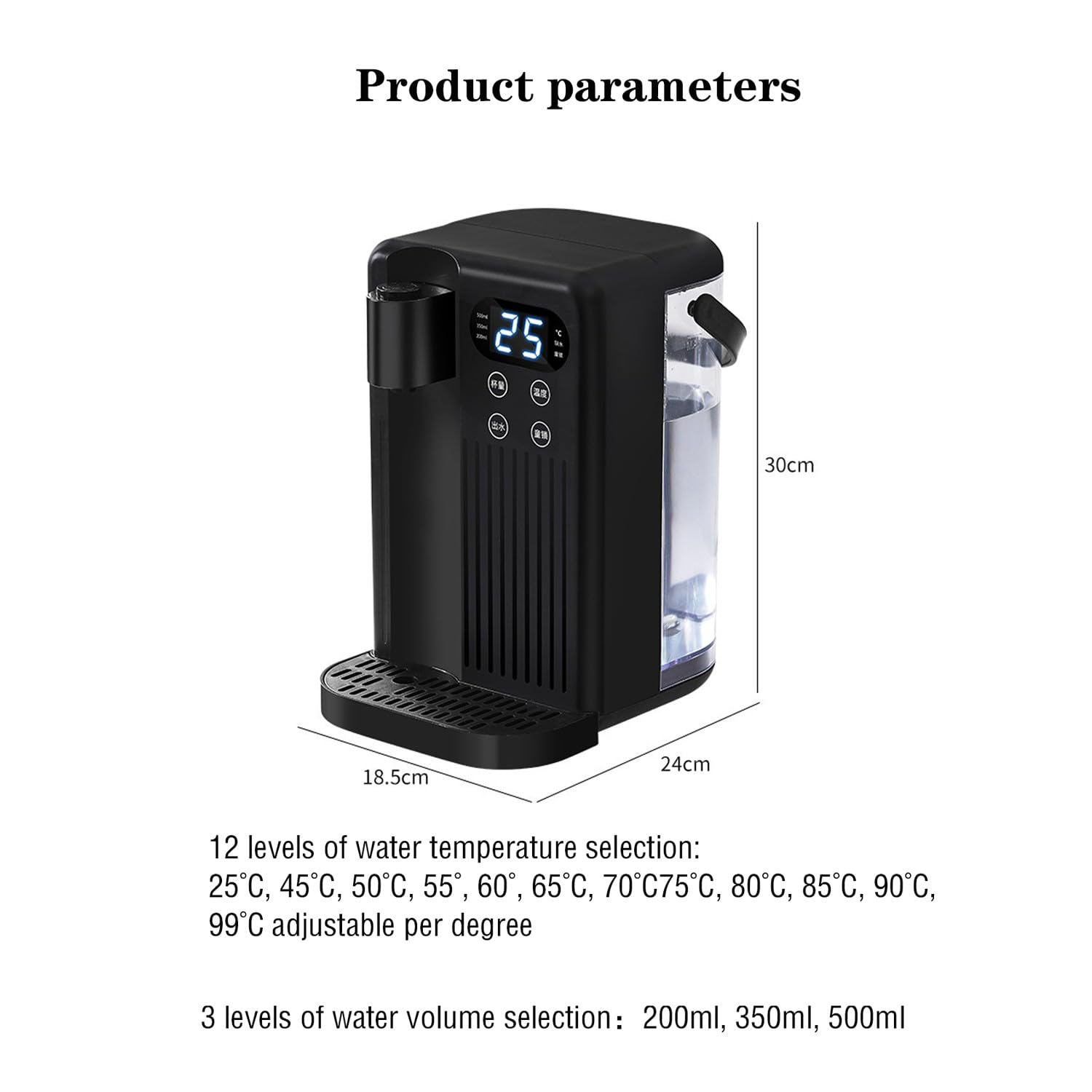 dispensador de Agua friaMáquina de Beber Directa de sobremesa de Calentamiento rápido Inteligente diseño de Tanque de Agua Independiente/Ajuste de Tres Niveles(Color:1,Size:110V)