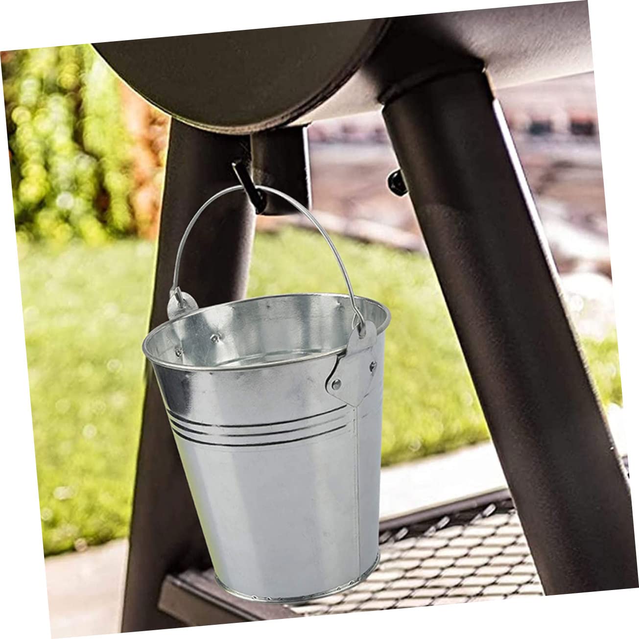 Secchiello Raccogli-grasso Barbecue con 10 Rivestimenti Argento in Ferro | Outdoor e Campeggio, Trattiene Colature di Olio e Grasso, Uso Semplice, Set da 10 Pezzi