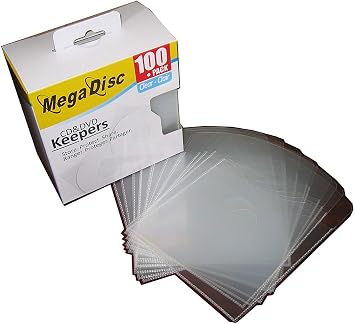 MegaDisc CD DVD Plastic Keepers Holder Clear 500 Pk Plastic Bag Bulk Pack