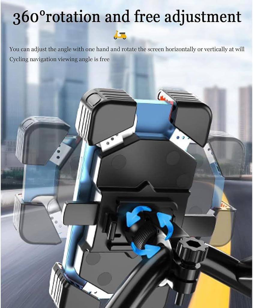 Motorcycle Phone Holder for BMW K 1600 B 2017 2018 2019 2020 2021 2022 2023 2024 2025 2026, Motorcycle Phone Holder 360° Rotatable Adjustable Shock Absorbing Handlebar Cell Holder