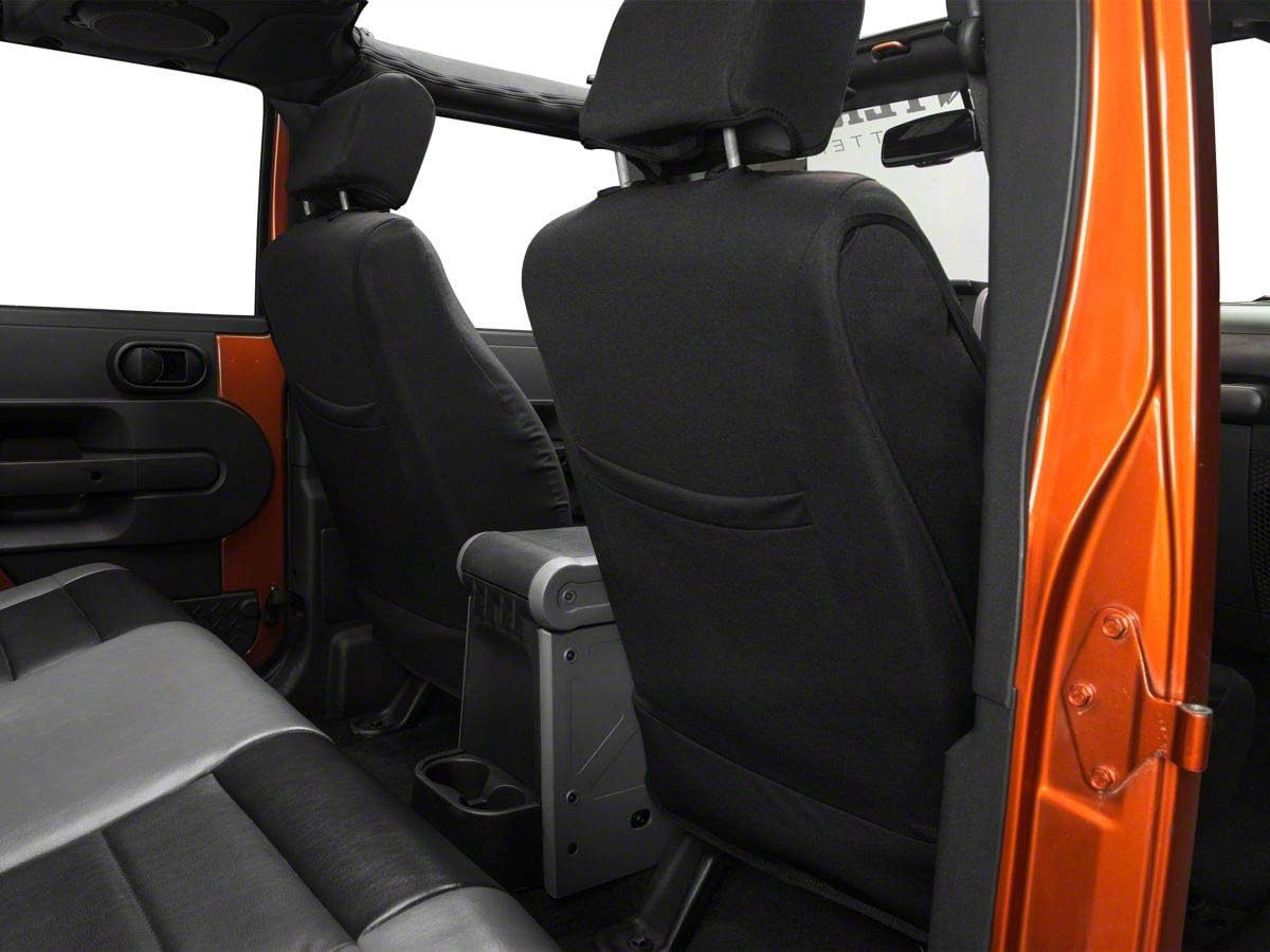 Barricade Custom Trailproof Front Seat Covers with Pockets; Black Compatible for 07-18 Jeep Wrangler JK
