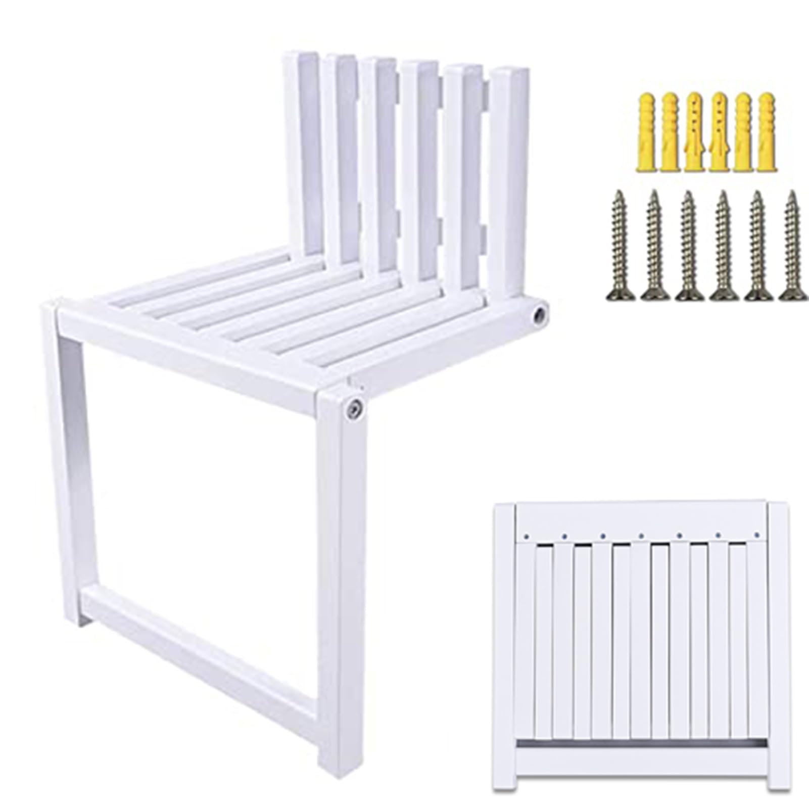 SLDAGe Solid Wood Folding Shower Bench Chair Wall Mounted with Support Legs