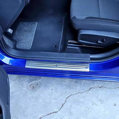 Miniatura 4 de ERIDANUS Accesorios para automóviles para Dodge Charger 2019 2018 2017 2016 2015 umbral de puerta umbral de puerta (plateado) acero inoxidable 4