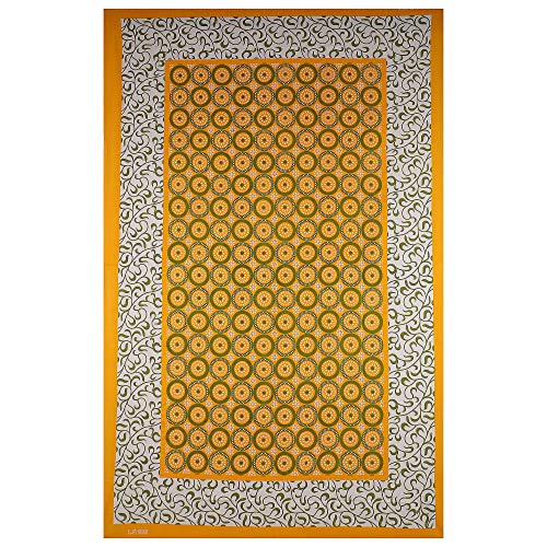Image of RajasthaniKart Pure Cotton 144 TC Single Size Bed Sheet with 1 Pillow Cover - Bedsheet for Single Bed (Floral,Yellow, Single Bedsheets Cotton)