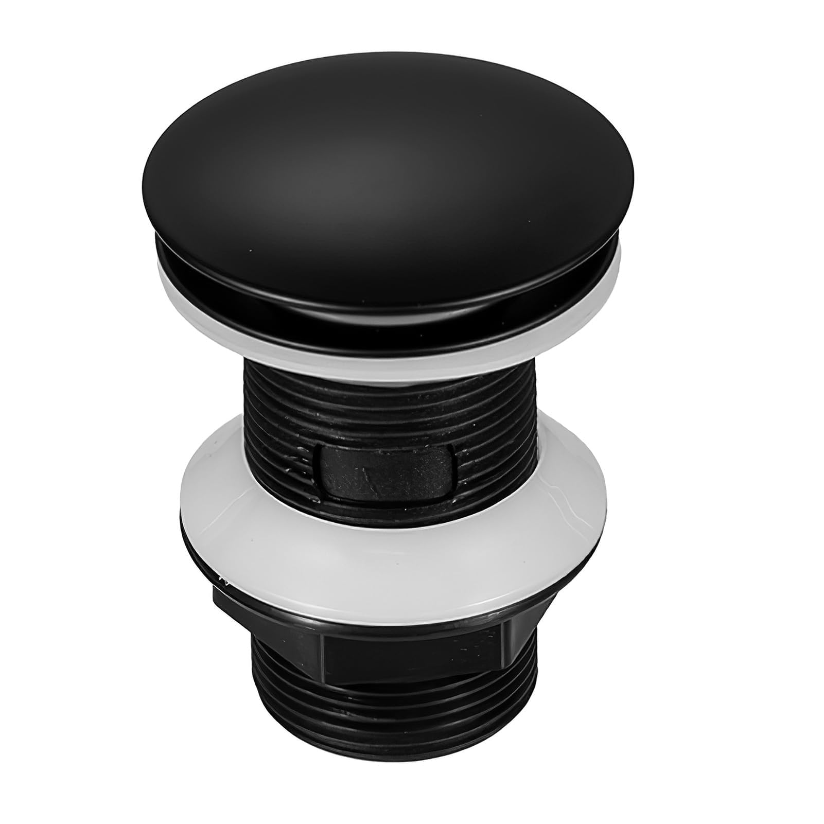 Desagüe Lavabo Sin Rebosadero Universal, Válvula para Lavabo Clic Clac, Tapón Desague Lavabo para Fregadero y Lavabo (Negro Mate)