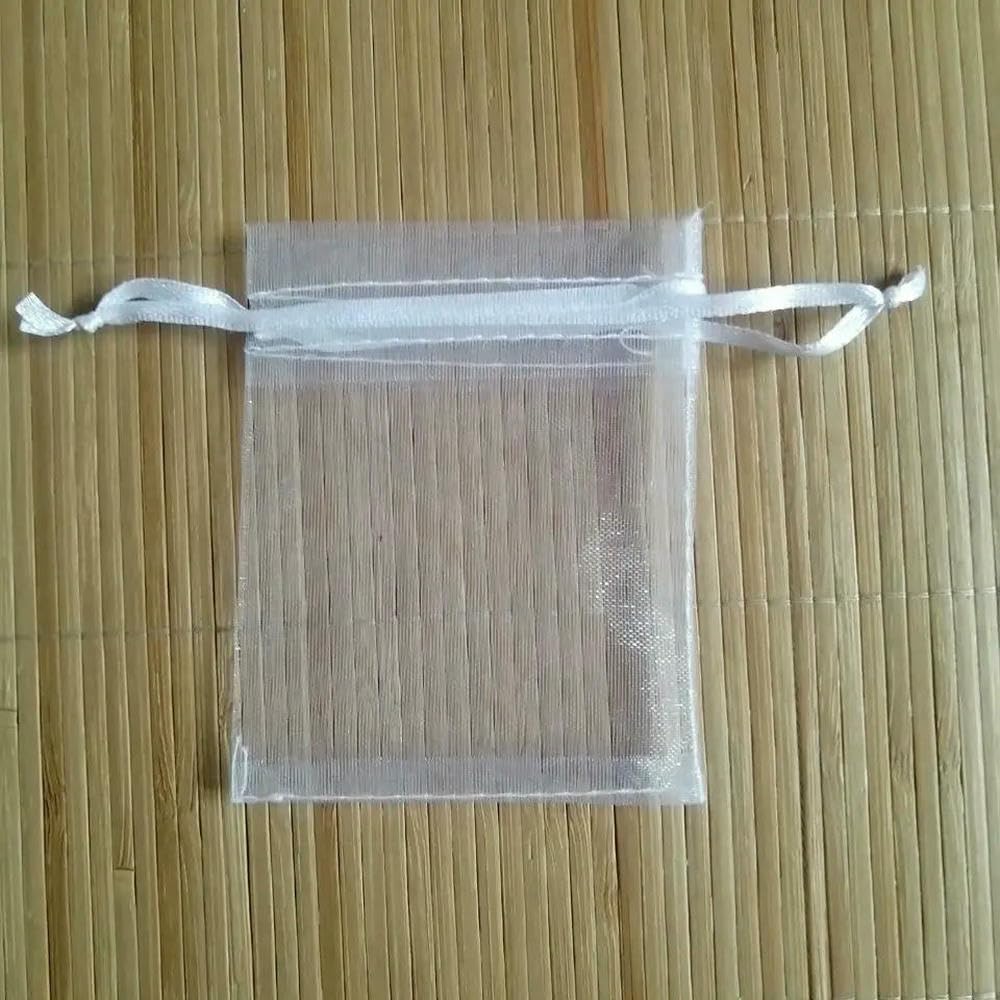 Lot de 1 000 Sacs Cadeaux en Organza Transparent, 7 x 9, 9 x 12 (10 x 15 cm), Pochettes à Bijoux, Sacs d'emballage à Cordon, Sac Cadeau de Noël, de Mariage, d'anniversaire