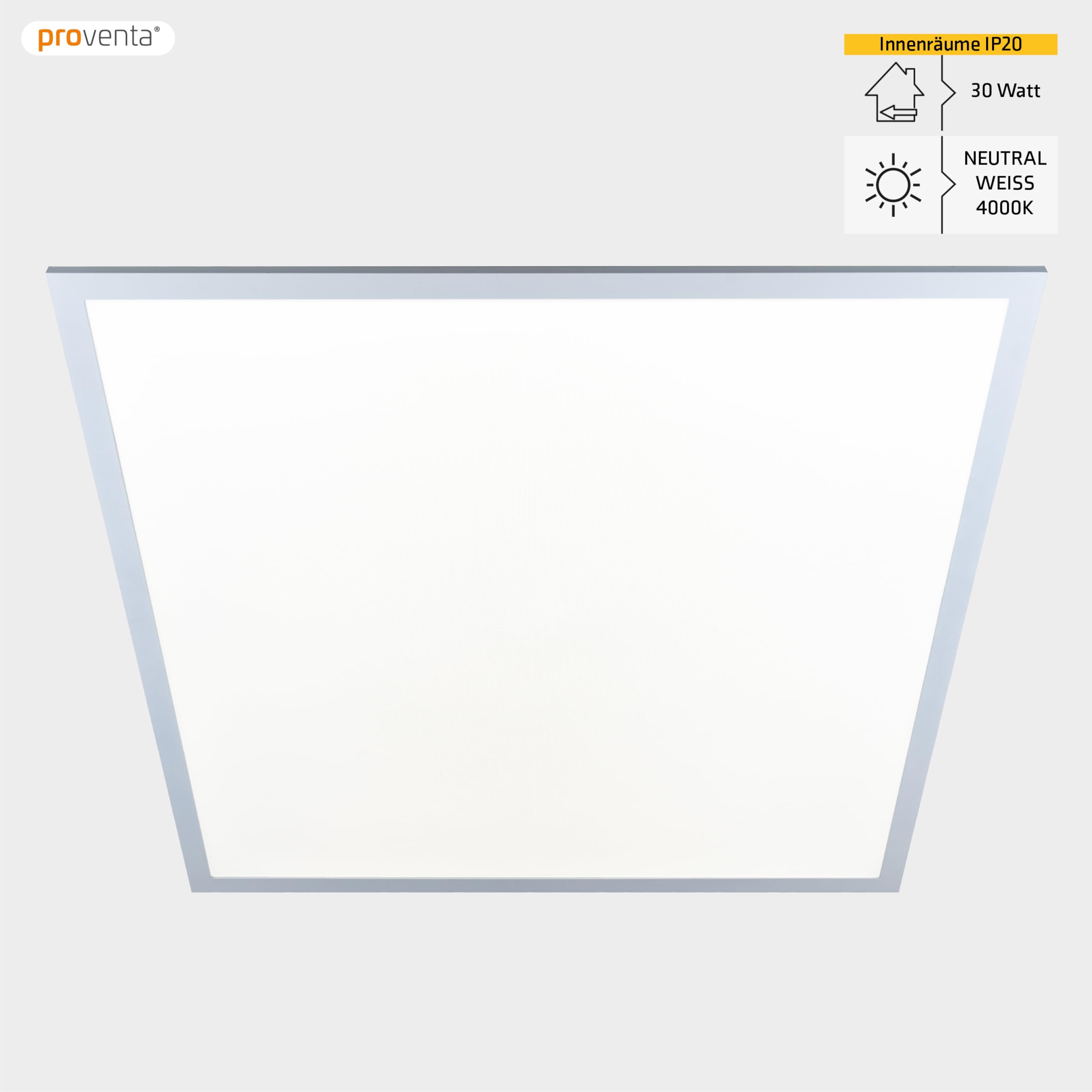 Proventa 30W LED Panel 62x62 cm (5er Set) – UGR<19 BAP-konform & 4.500 Lumen (150lm/W) – Marken-Netzteil & 100.000h – Flimmerfreie Rasterleuchte Neutralweiß 4000K