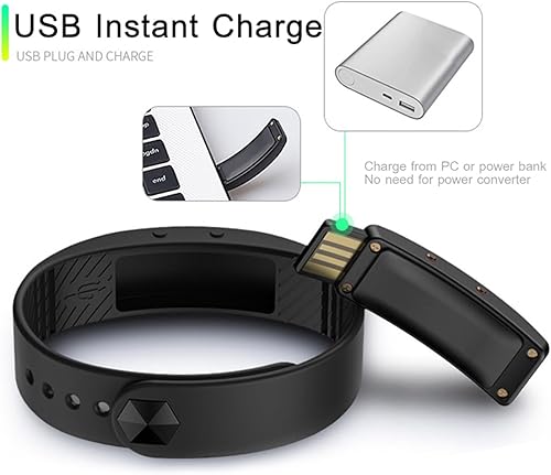 Miniatura 4 de findtime Rastreador de actividad física sin teléfono inteligente, sin Bluetooth, sin aplicación, carga USB, podómetro, deportivo, reloj de pulsera