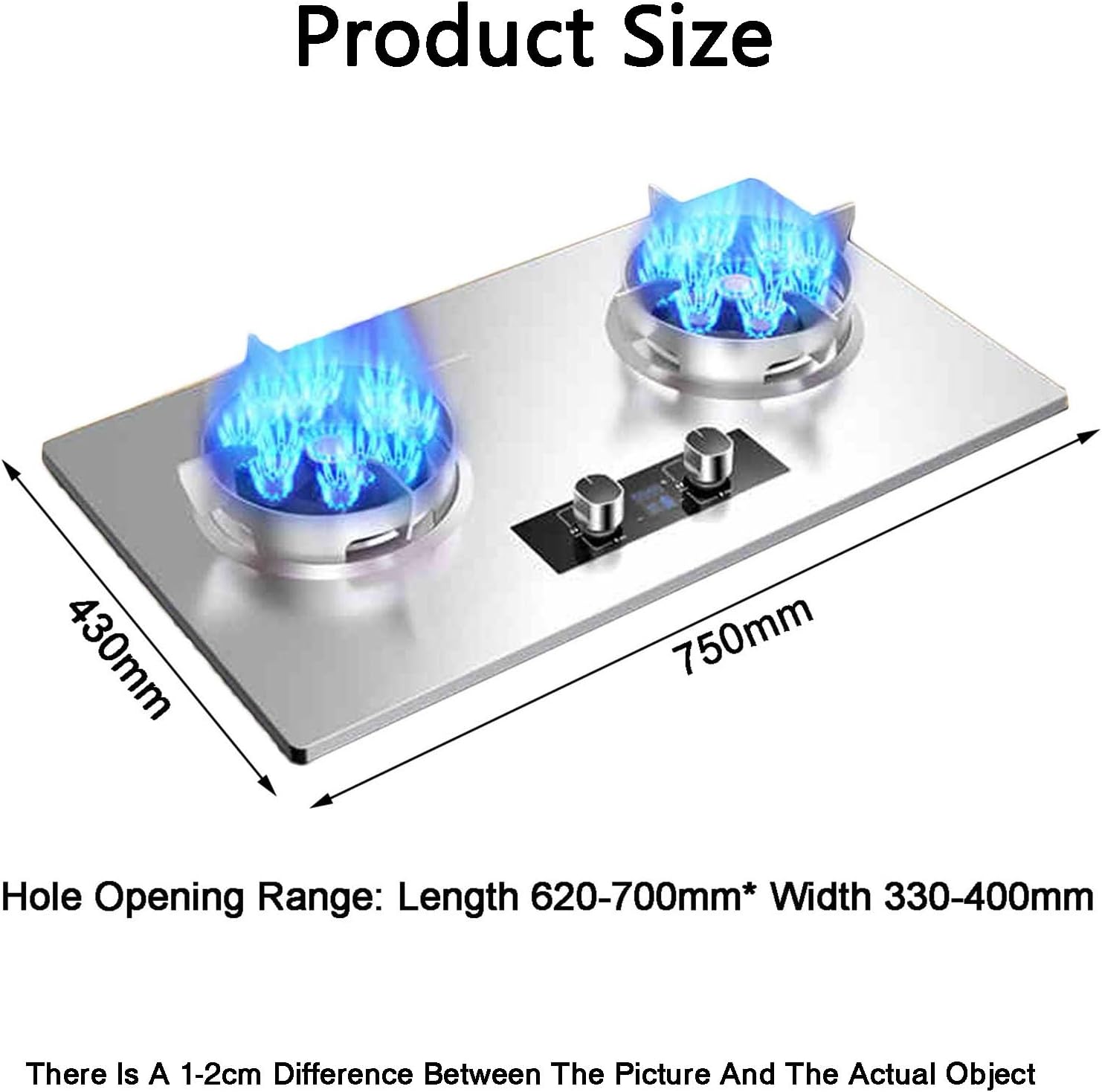 Gas Cooker,5.2kW Timer-Controlled Dual-Use Stove,Stainless Steel Double-Burner,for Family Restaurants Food Stalls(NG)
