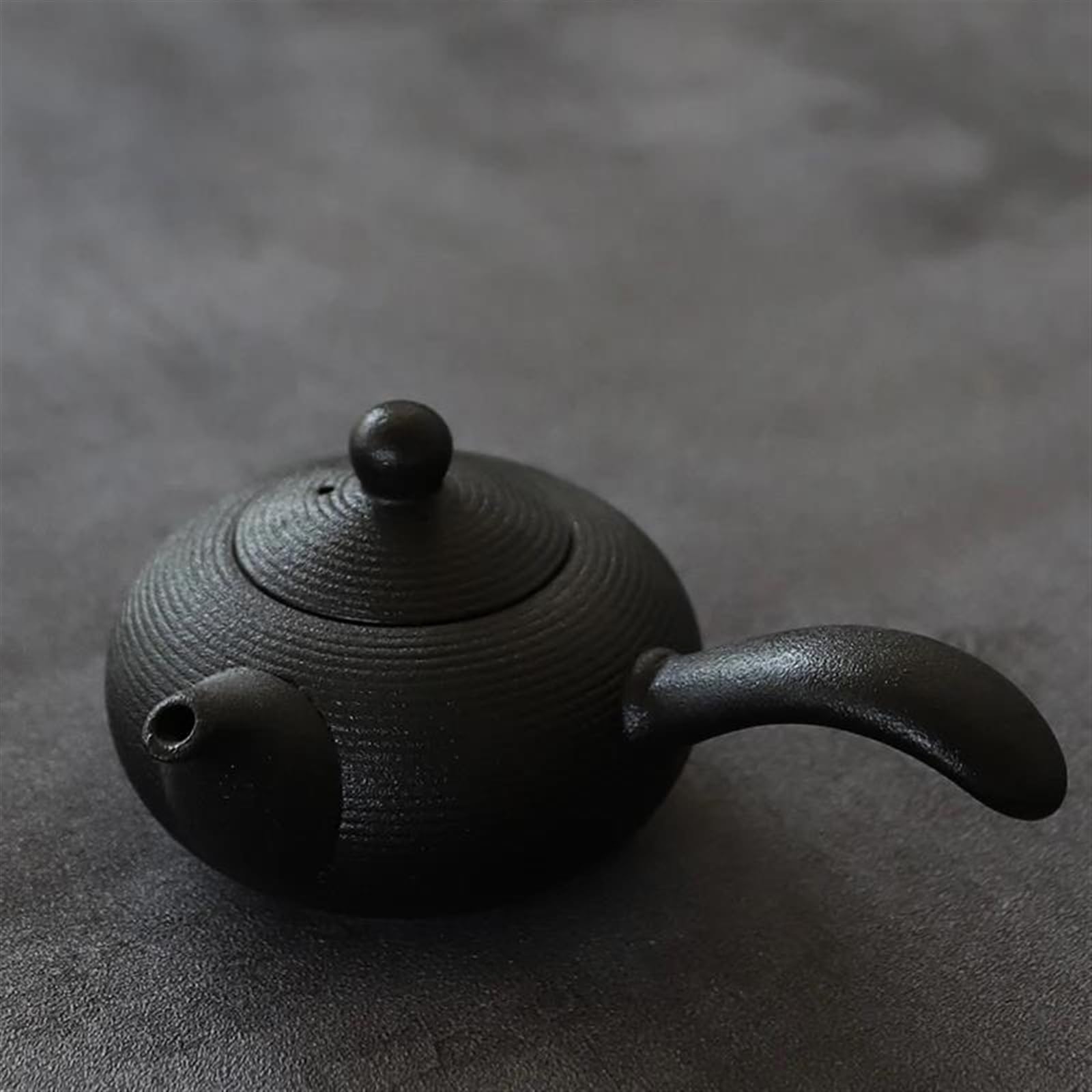 Teiera， Set da tè da viaggio， Teiera fatta a mano Set da tè pomeridiano Teiera cinese fatta a mano Teiere Kyusu in ceramica nera Set da tè da 165 ml