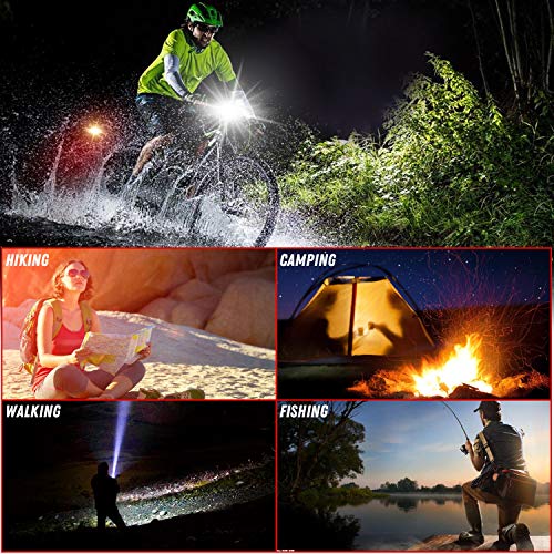 Bike Light Set,Usb Re-Chargeable Bicycle Light Set With Super Bright Headlights And Free Rear Lights Waterproof Led Bicycle Light Taillight Safety Lights For Cycling Camping(2 Usb Cables Included) #TOP7