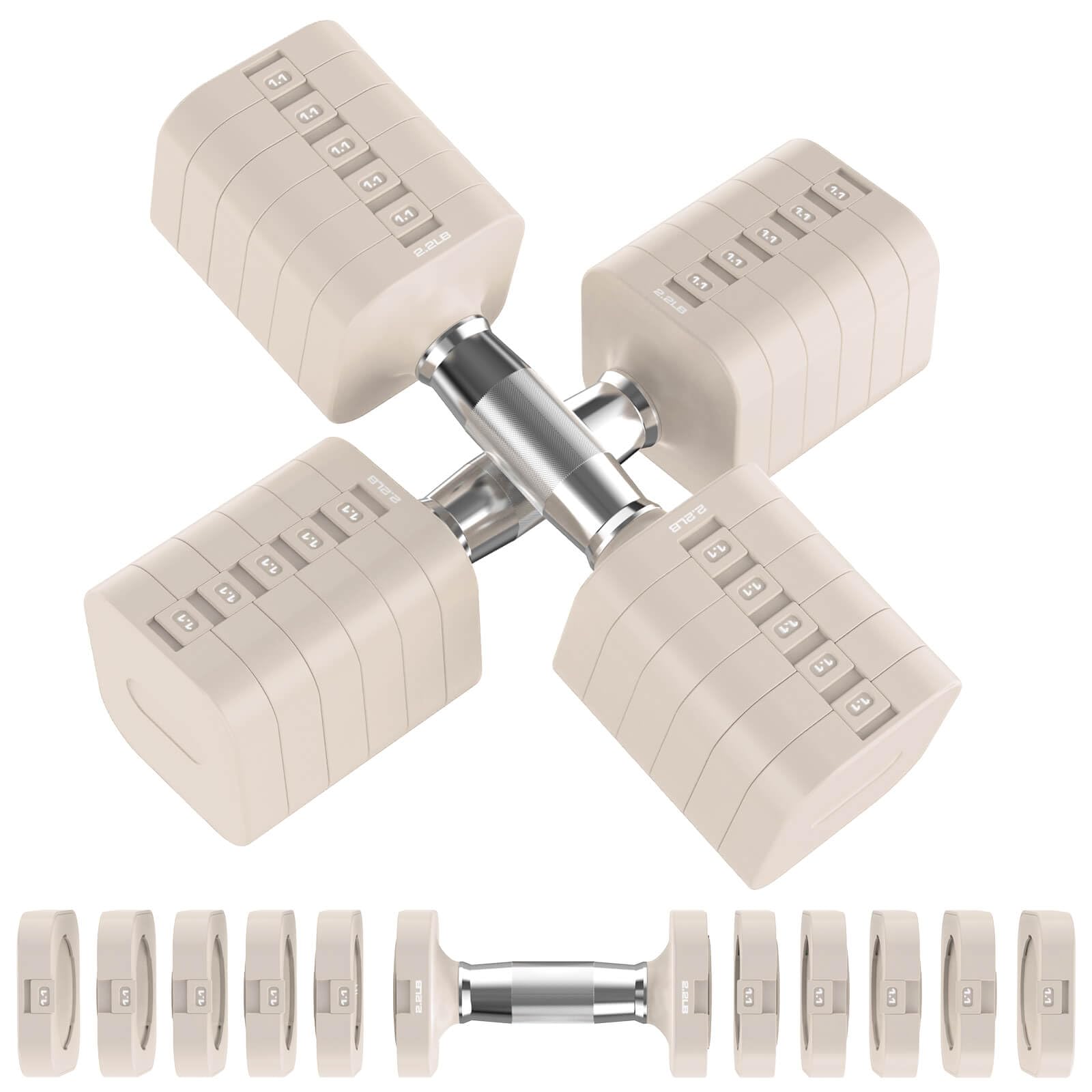 30 8LB Adjustable Dumbbell Set Each Adjustable Weight Dumbbell with 6 Levels 4 4 6 6 8 8