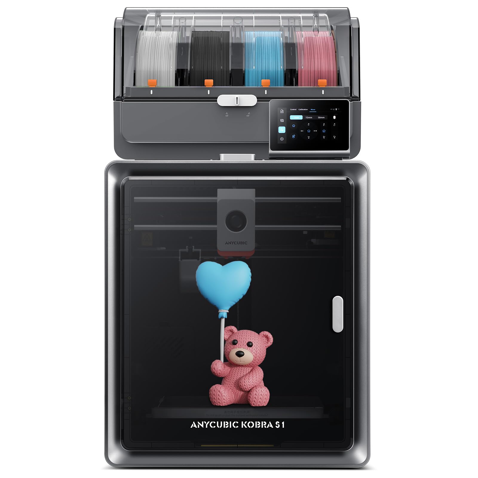 Anycubic Kobra S1 ACE 2 Pro Combo Multicolor Stampante 3D, Con Scatola di Essiccazione per Filamenti ACE 2 Pro Inclusa, 600 mm/s ad Alta Velocità, Alimentazione Automatica a 4 Colori, 250×250×250 mm³