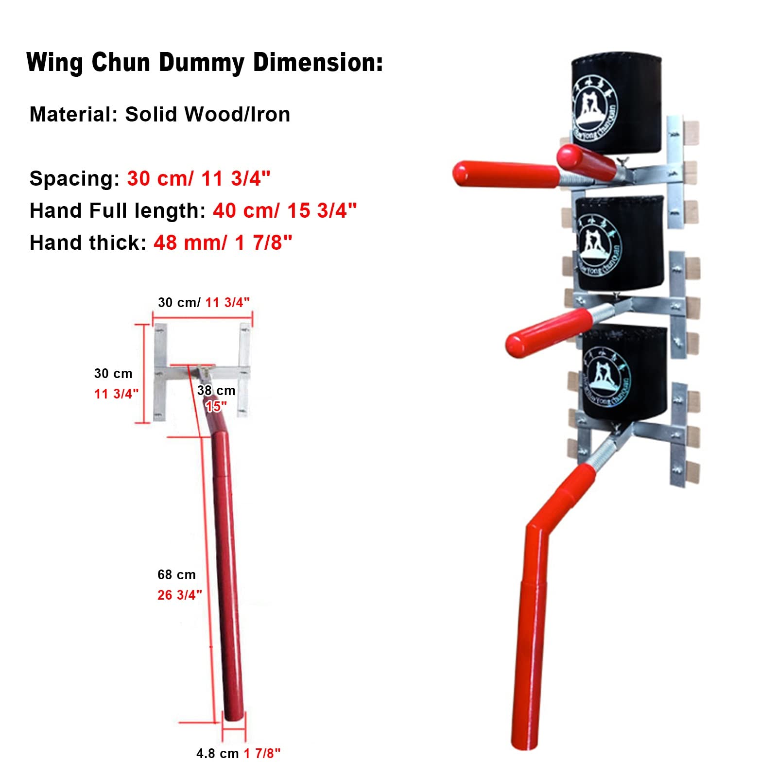Uomo di Legno Wing Chun Spring Wing Chun Dummy per L'addestramento Delle Arti Marziali, Simpulla di Manichini da Pila di Legno Semplice, Altezza Regolabile, Salva Spazio, Assemblare Rapidamente