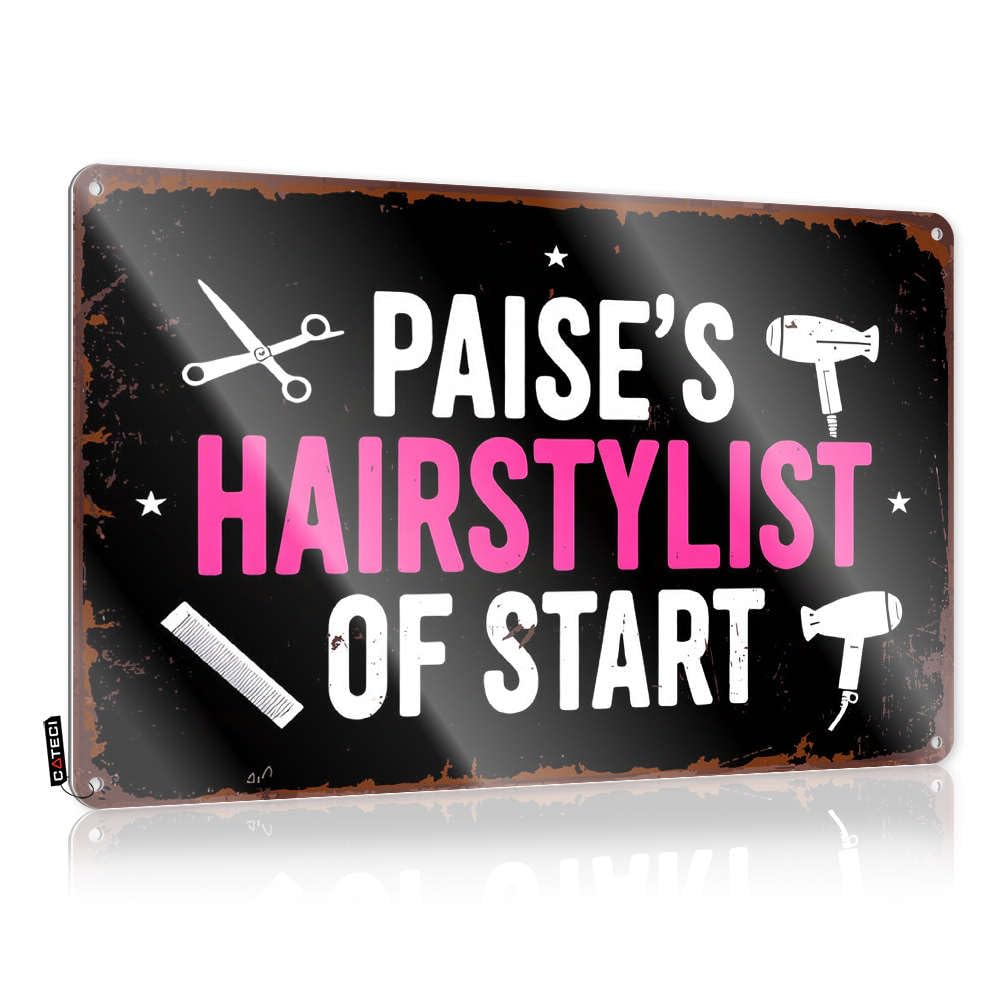 Funny Tin Signs Vintage Paise'S Hairstylist Of Start Tin Sign Decaor Sign Tin Signs(30X40CM)
