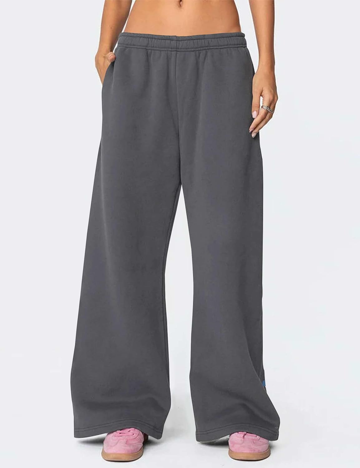 Livtany Women’s Straight Leg Graphic Bow Print Sweatpants Wide Leg Elastic Waistband Lounge Pant Lounge Joggers with Pockets