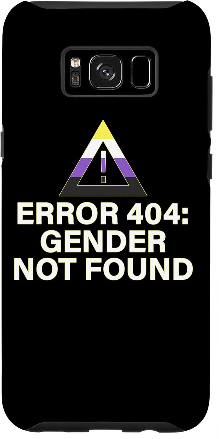 Amazon Com Galaxy S8 Error 404 Gender Not Found Agender Non Binary Pride Case Cell Phones Accessories