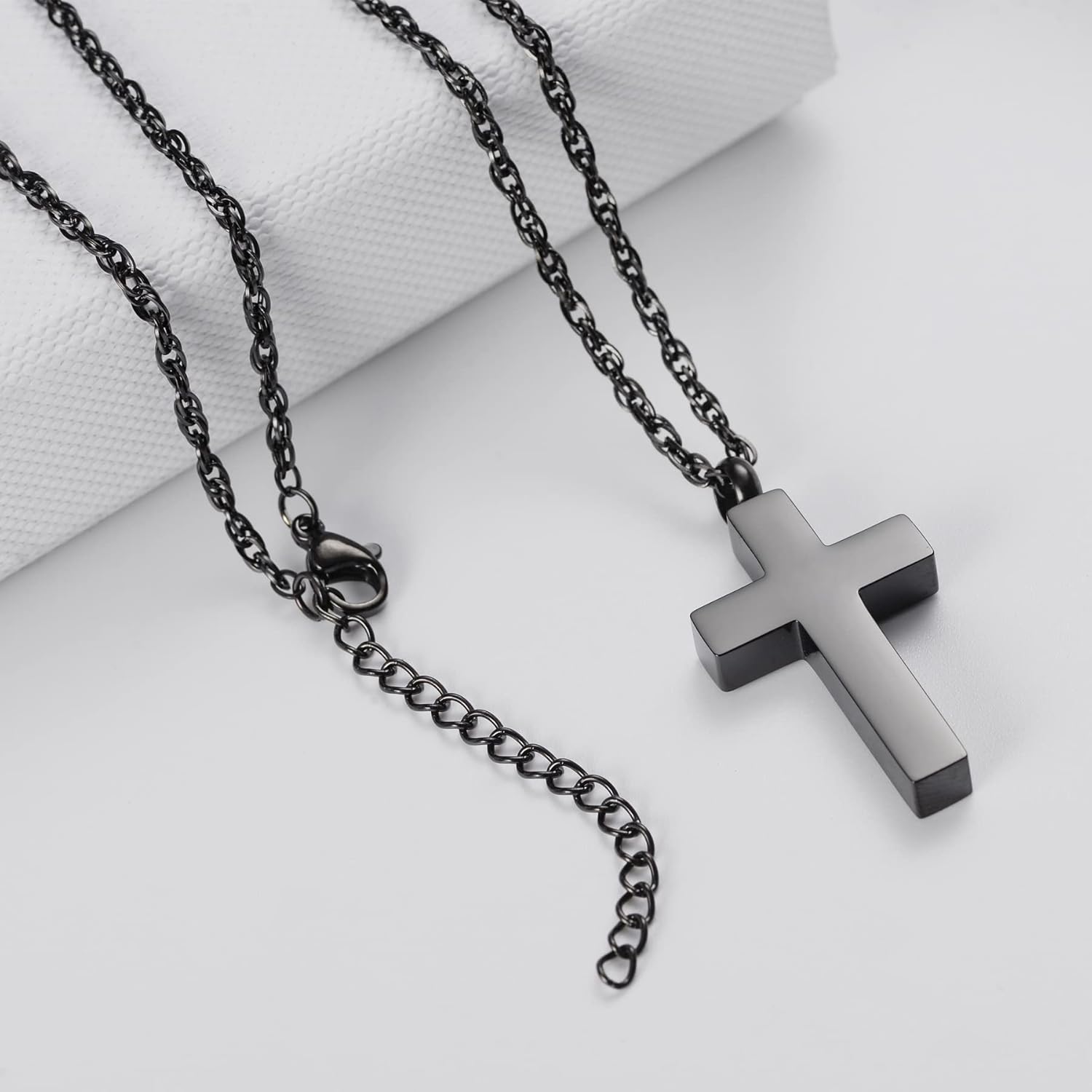 Cremation Cross Necklace for Ashes, Blank Cross Urns Locket Pendant Ashes Holder Stainless Steel Memorial Jewelry - Image 4