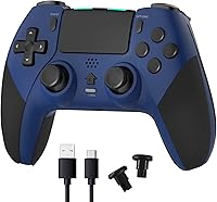 Vista 1 de OFOTEIN Controlador inalámbrico Pro para controlador PS4, controlador de juego compatible con Playstation 4SlimProPC, batería recargable integrada