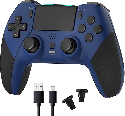 OFOTEIN Controlador inalámbrico Pro para controlador PS4, controlador de juego compatible con Playstation 4SlimProPC, batería recargable integrada