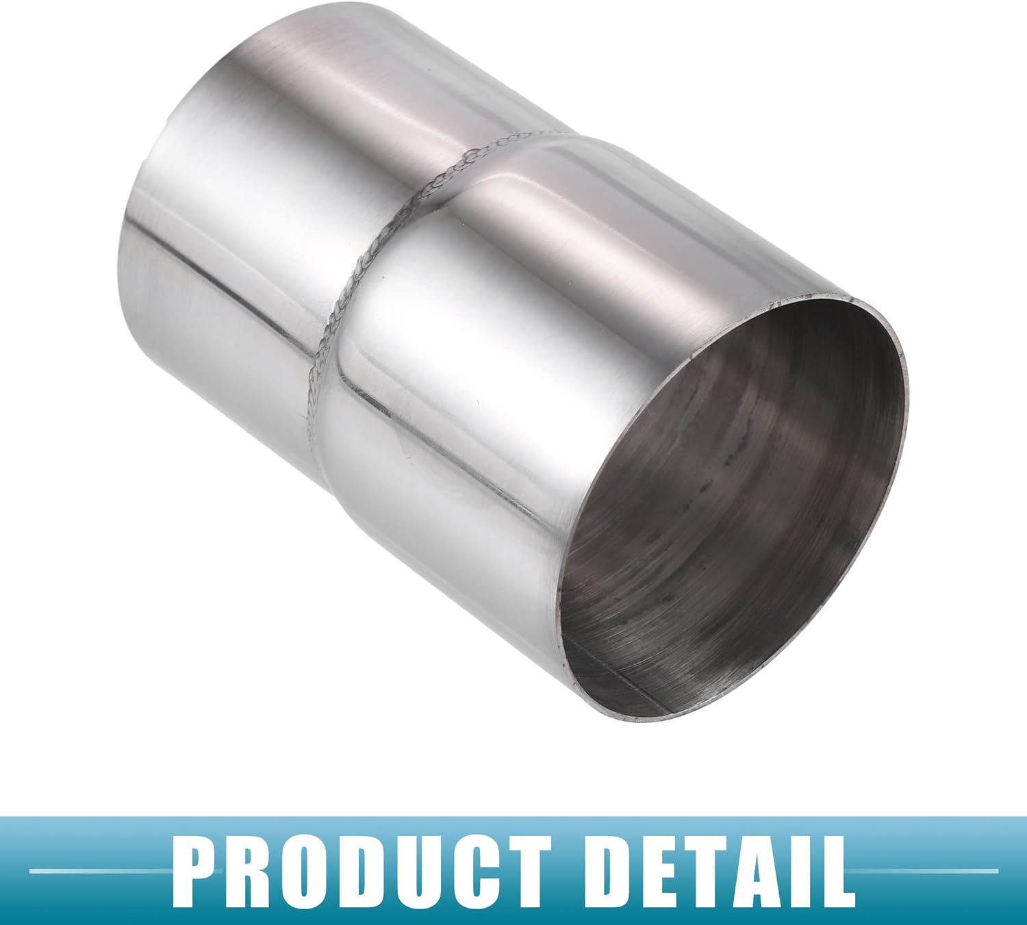 Car Exhaust Pipe Adapter Reducer Connector 2.5" ID to 2.75" OD Exhaust Expander Universal Stainless Steel Silver Tone (Set of 2)