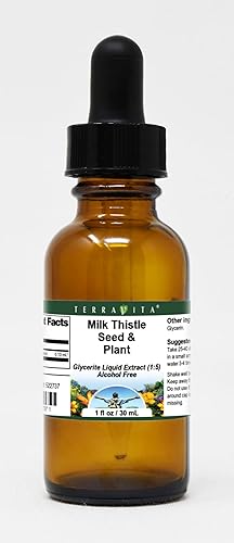 Semilla de cardo mariano y extracto líquido de glicerita vegetal (15) - Sin sabor (1 oz, ZIN 522737)