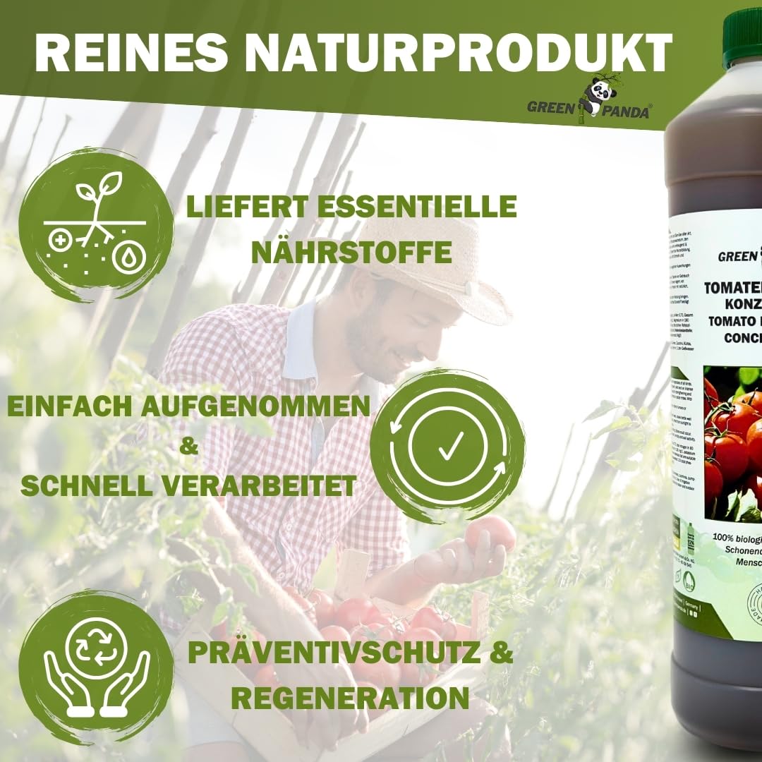 GreenPanda Tomatendnger flssig - 1000ml Calciumdnger Tomaten -  Tomatendnger Bio konzentriert - Tomato fertilizer - Tomaten Dnger zur  verbesserten Ernte & intensiveren Geschmack (1 Liter) : Amazon.de: Garten