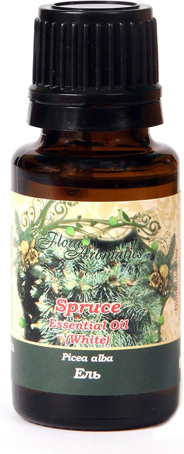Flora Aromatics Spruce White Essential Oil 15ml / 0.5 Fl OZ | 100% Pure Therapeutic Grade (Undiluted Natural)