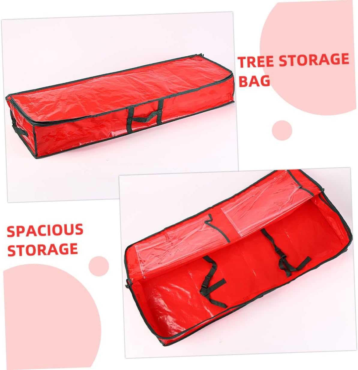 Christmas Tree Storage Pouch with Handles Waterproof Large Xmas Tree Organizer Bag 120x36x13cm
