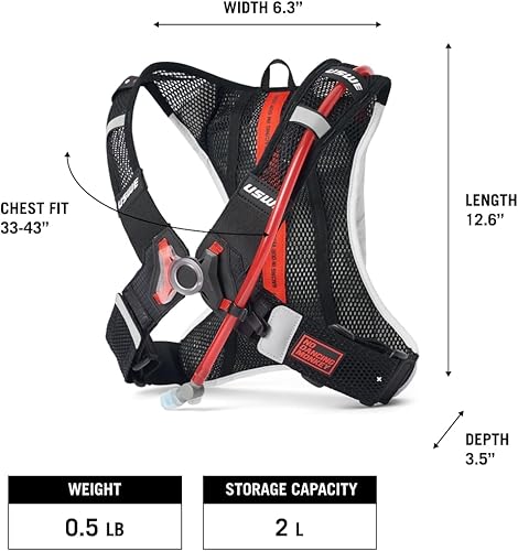 Miniatura 4 de USWE Race 2.0, Mochila de hidratación ultraligera con bolsa de agua de 70 onzas líquidas, paquete a prueba de fugas para grava, MTB, correr,