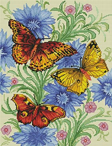 Abillyn Embroidery Cross Stitch Kits Tree of Life and Moon Colorful Sky Stamped with Printed Pattern Starter Kit (Tree)